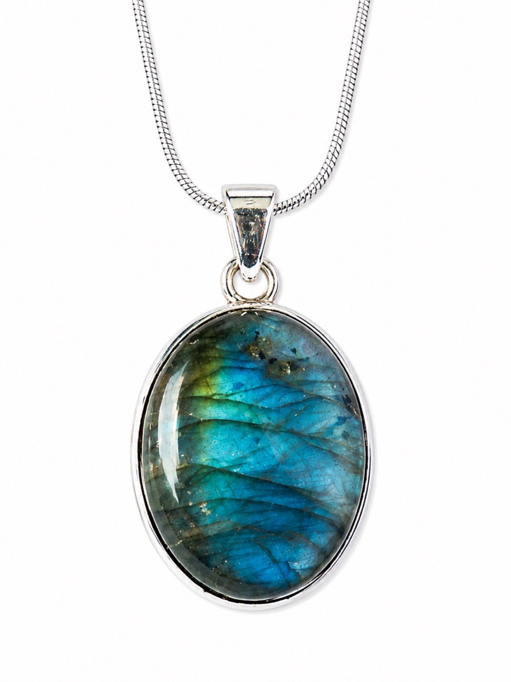Labradorite Silver Boho Necklace